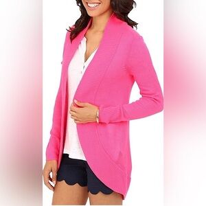Super Soft Hot Pink Lilly Pulitzer Open Cardigan Sweater size XXS